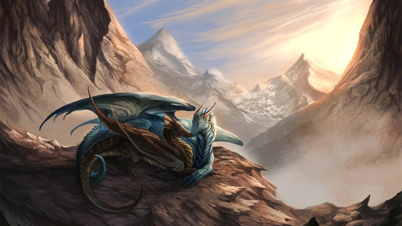 Two Dragons on Mountain