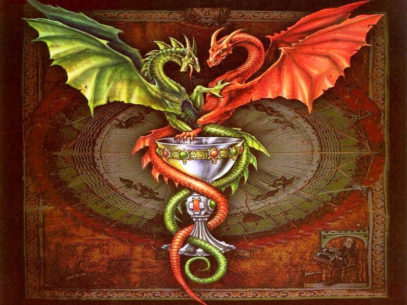 Two Dragons with Chalice