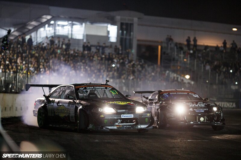 Two Drifting Cars — Black, Dramatic, Night