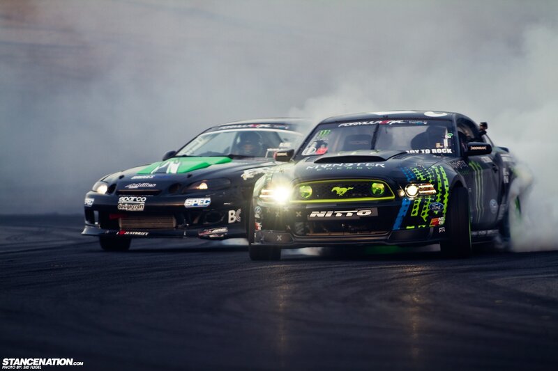 Two Drifting Cars — Black, Dramatic, Photograph