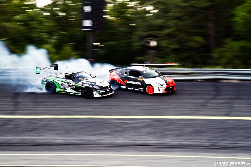 Two Drifting Cars — Black, Dynamic, Afternoon, Photograph, Smoke, Race Track