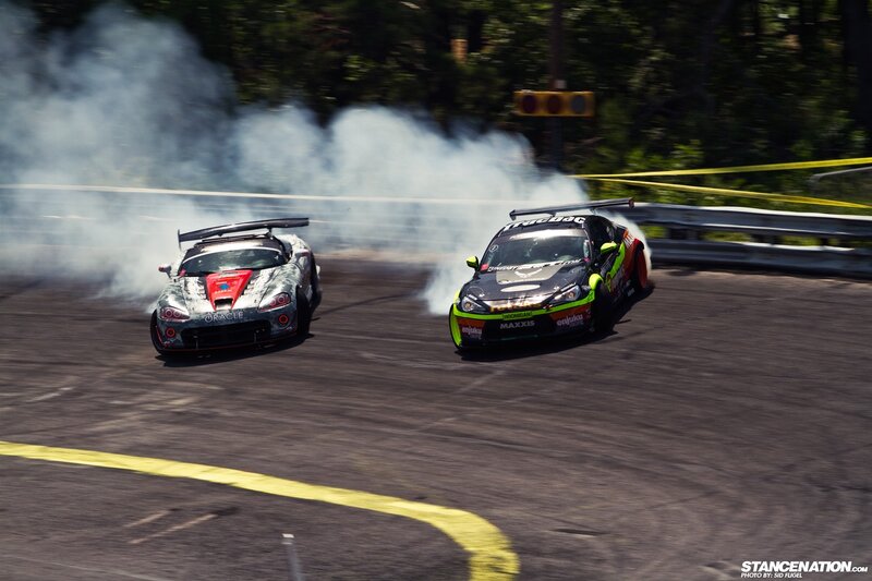 Two Drifting Cars — Black, Dynamic, Afternoon, Photograph, Smoke, Racetrack