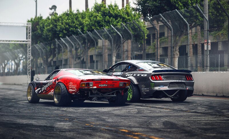Two Drifting Cars — Black, Dynamic, Afternoon