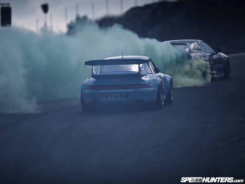 Two Drifting Cars — Blue, Dramatic