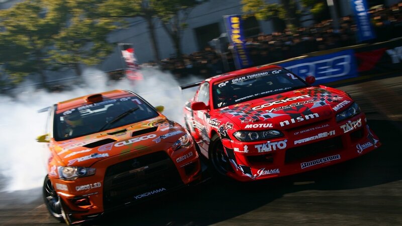 Two Drifting Cars — Red