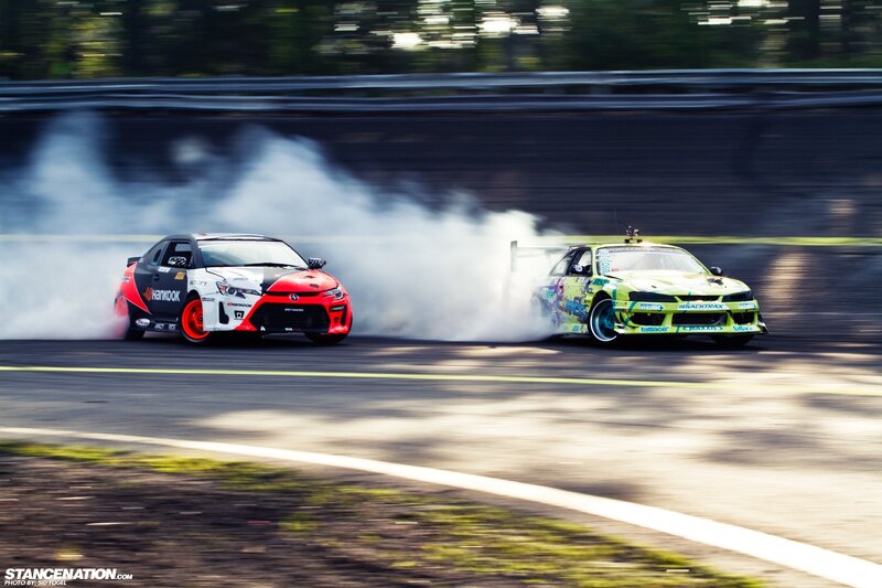 Two Drifting Cars — White, Dynamic, Afternoon, Photograph, Smoke