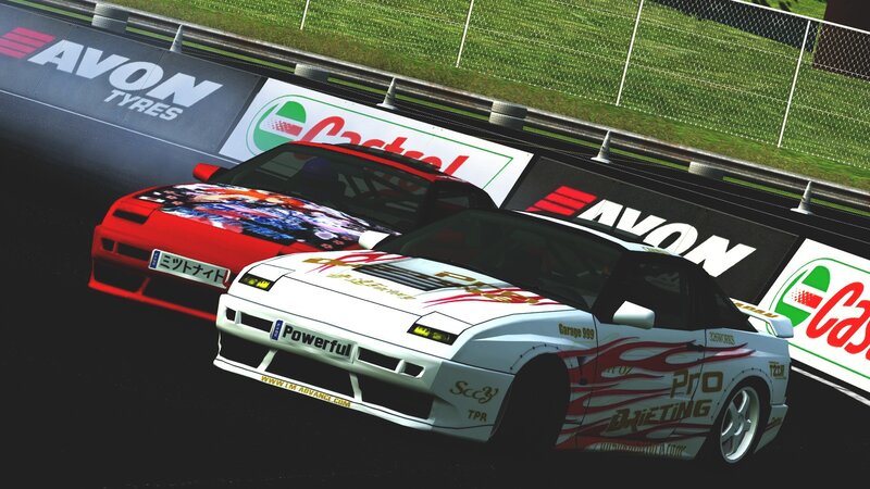 Two Drifting Cars — White