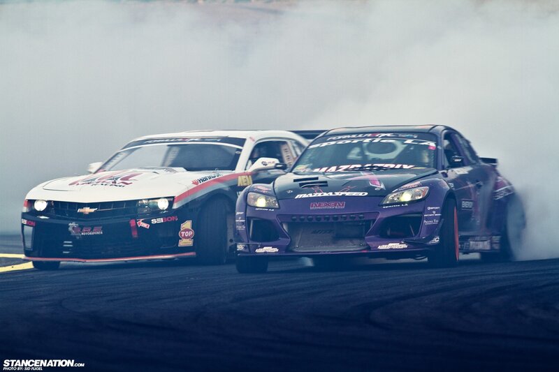 Two Drifting Race Cars — Purple