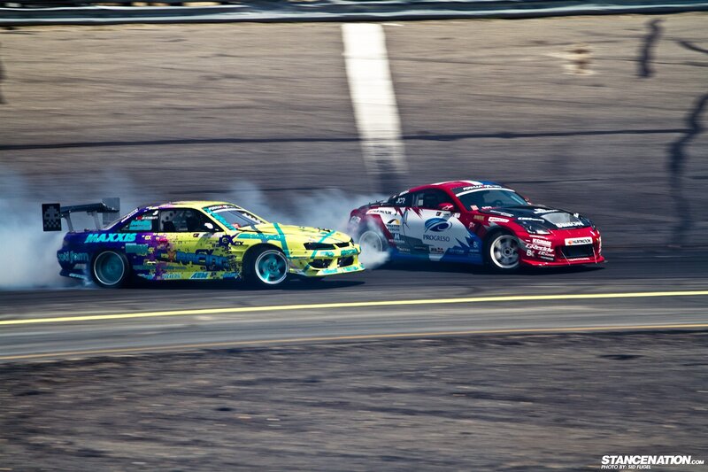 Two Drifting Race Cars — Yellow