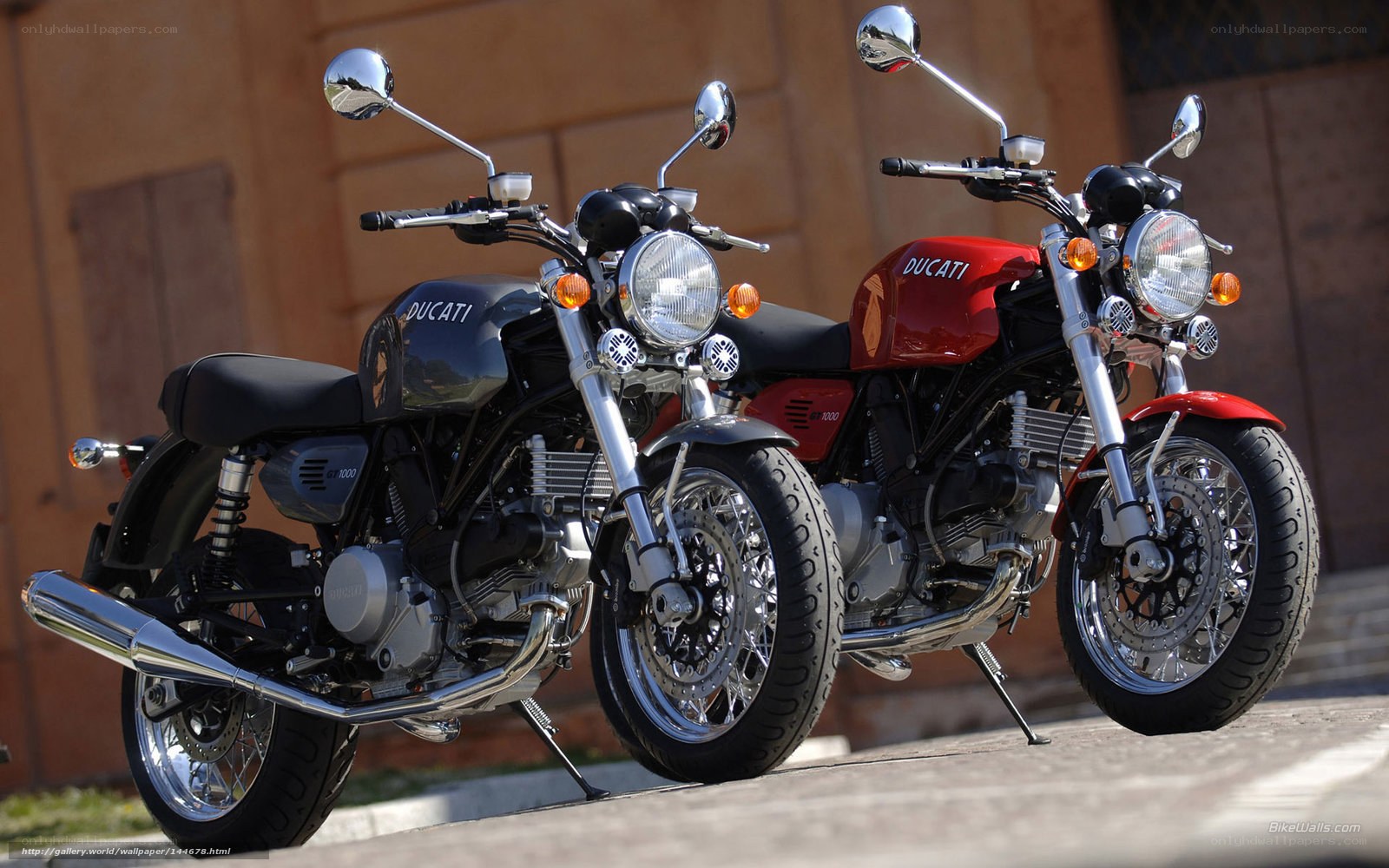 Two Ducati motorcycles side by side