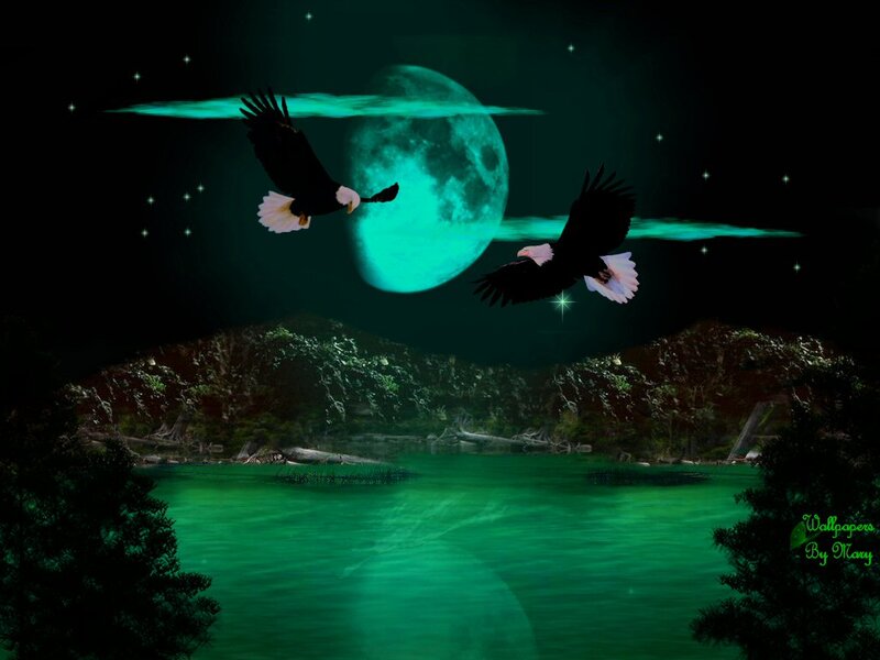 Two Eagles Flying — Green