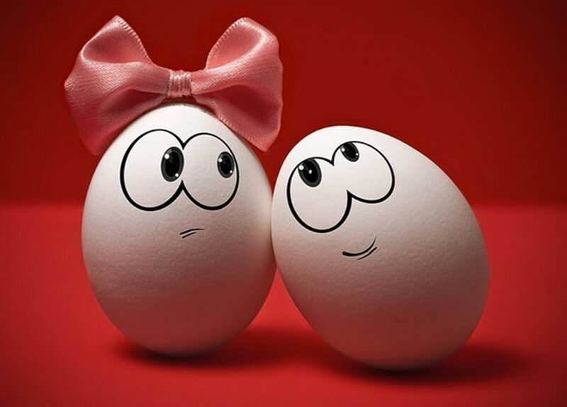 Two Eggs with Faces
