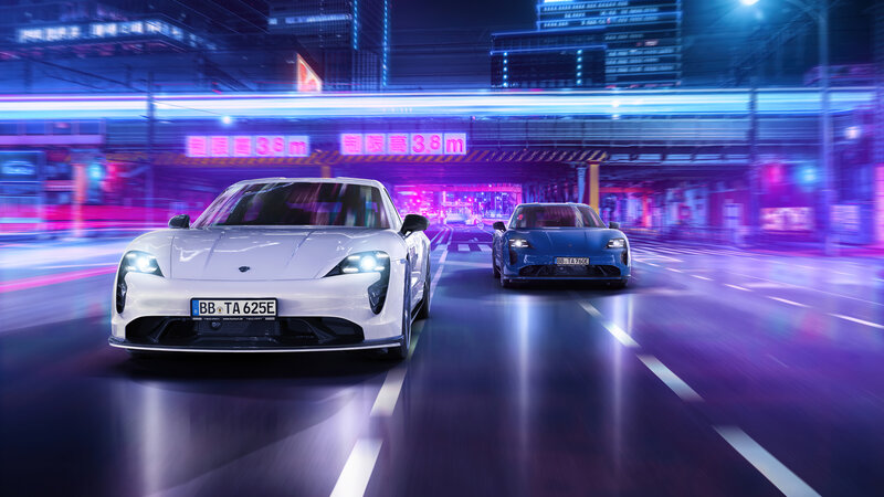 Two Electric Cars — Purple