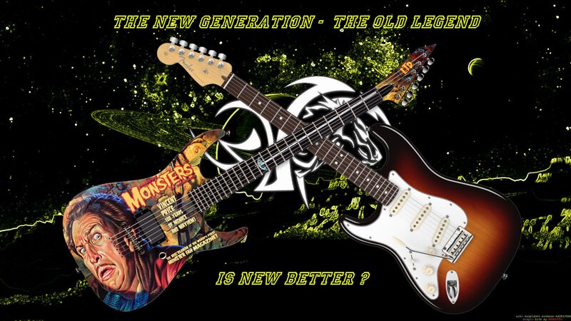 Two Electric Guitars — Black