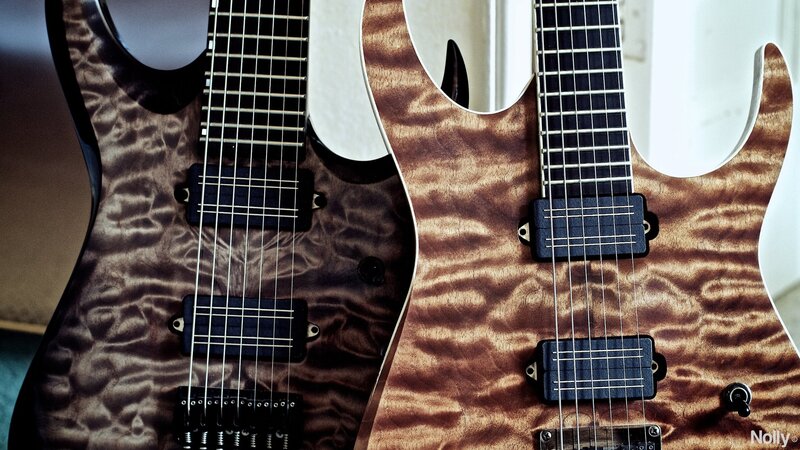 Two electric guitars side by side