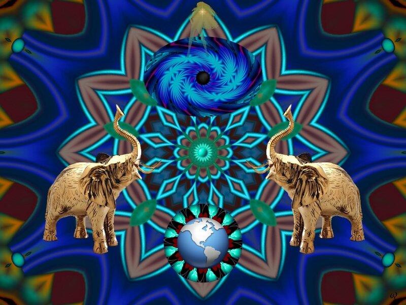 Two Elephants and Globe