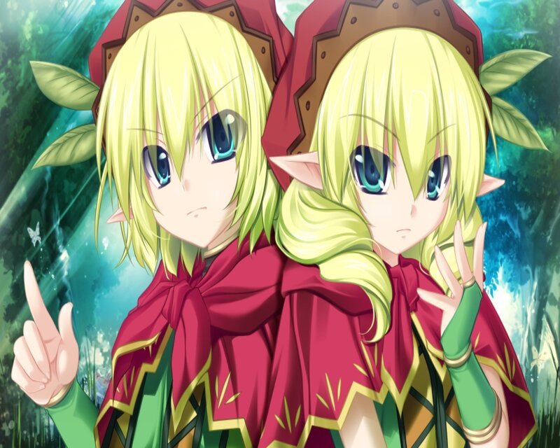 Two Elf Characters — Green