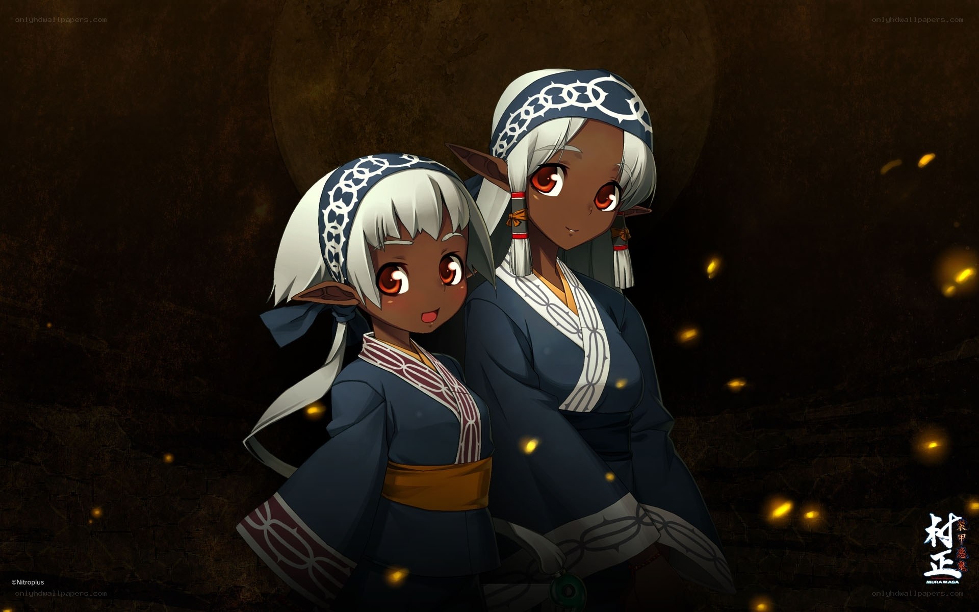 Two elf characters in traditional attire