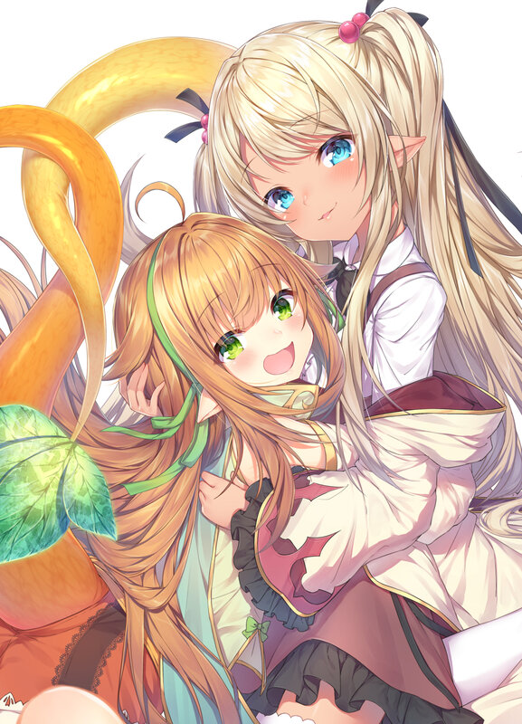 Two Elf Girls Hugging — Blonde