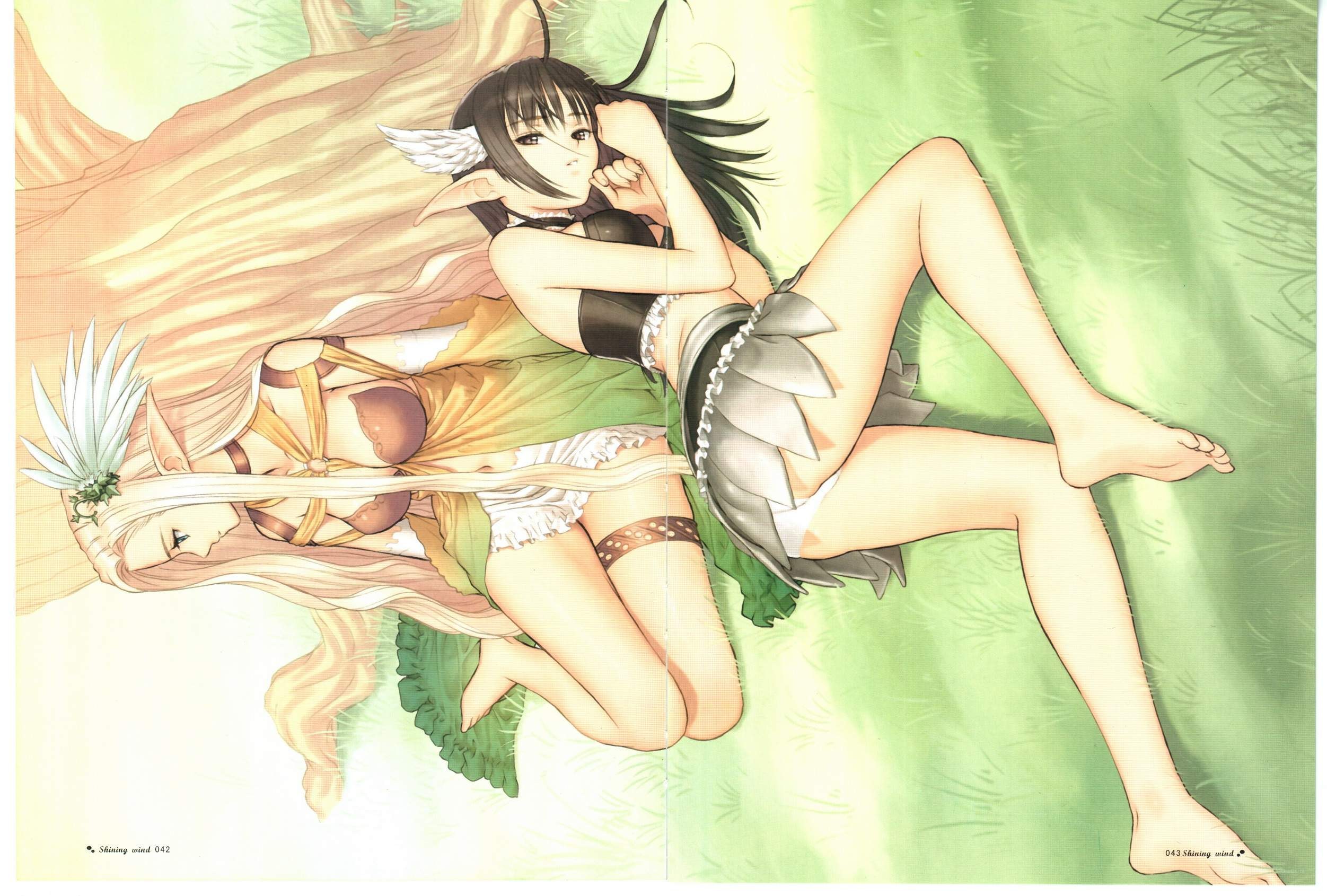 Two elf girls in a forest