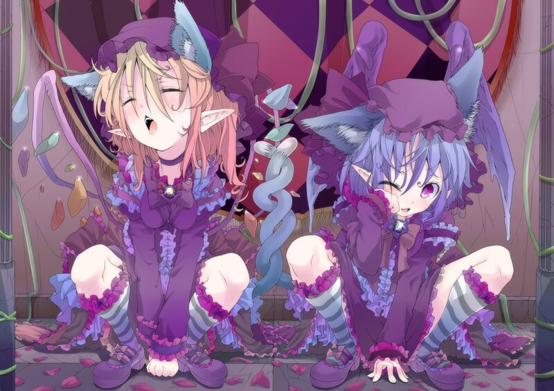 Two Elf Girls in Purple