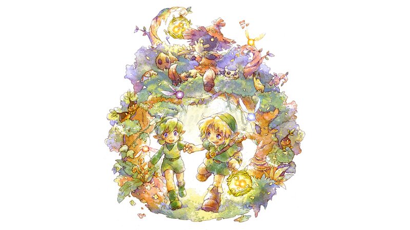 Two Elf-like Children — Green