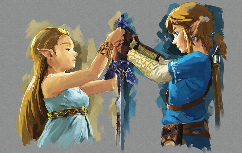 Two Elf-like Figures — Blue, Dramatic, Digital Art