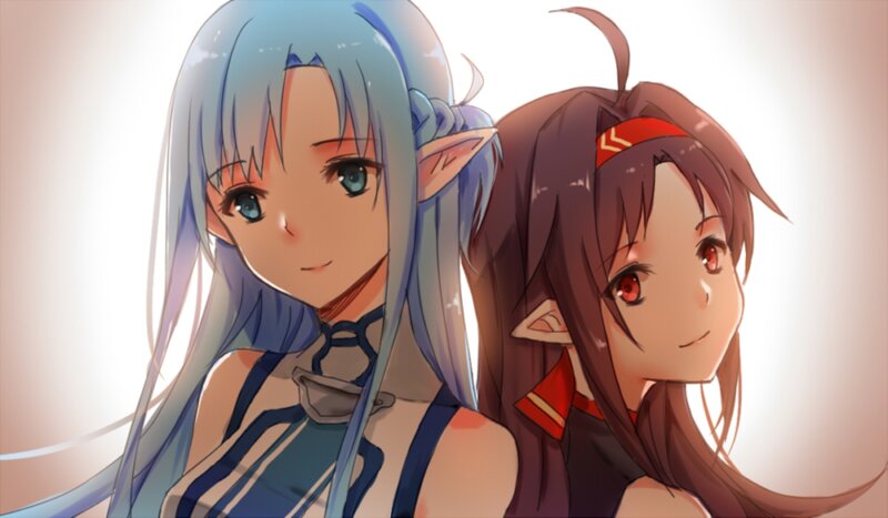 Two Elf-like Girls — Blue, Calm