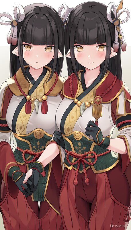 Two Elf-like Girls — Red