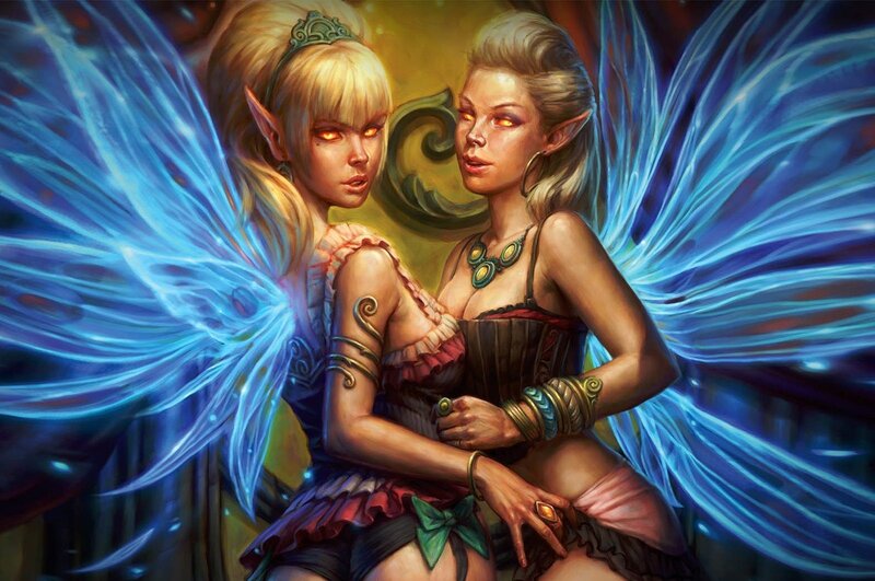 Two Elf-like Women — Blue
