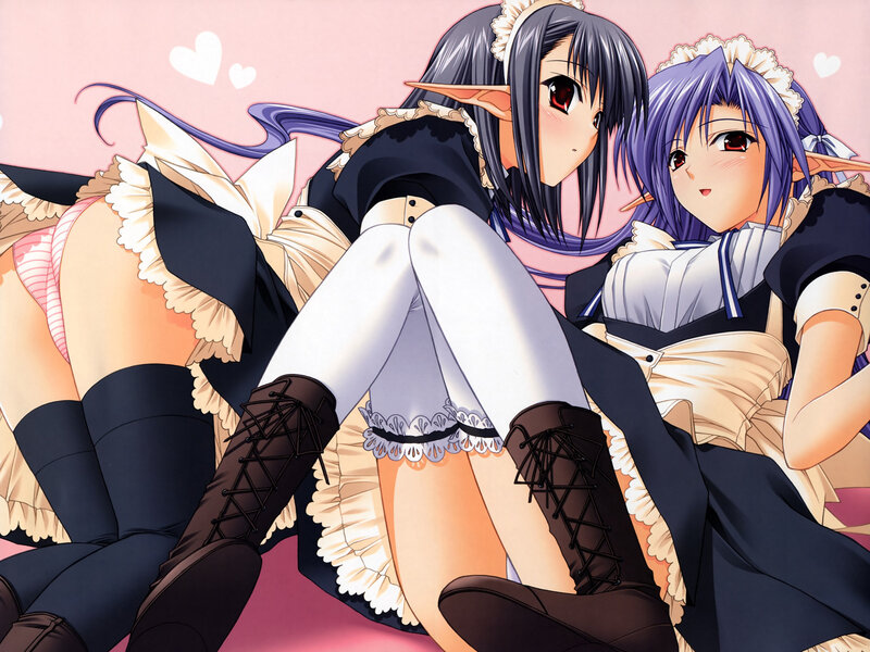 Two elf maids in a cozy pose