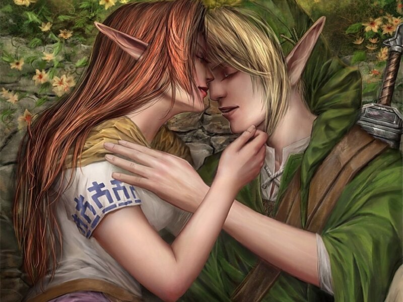 Two Elves Embracing