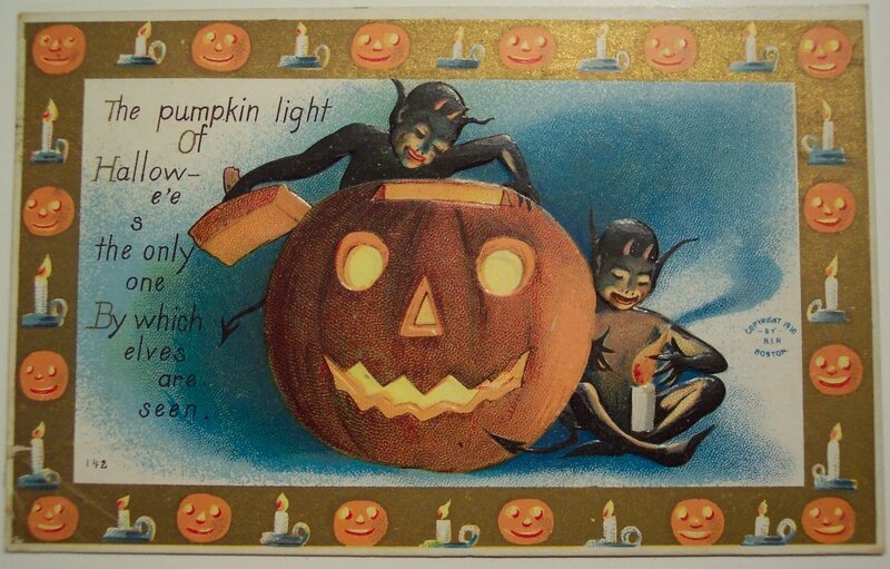 Two Elves with Pumpkin