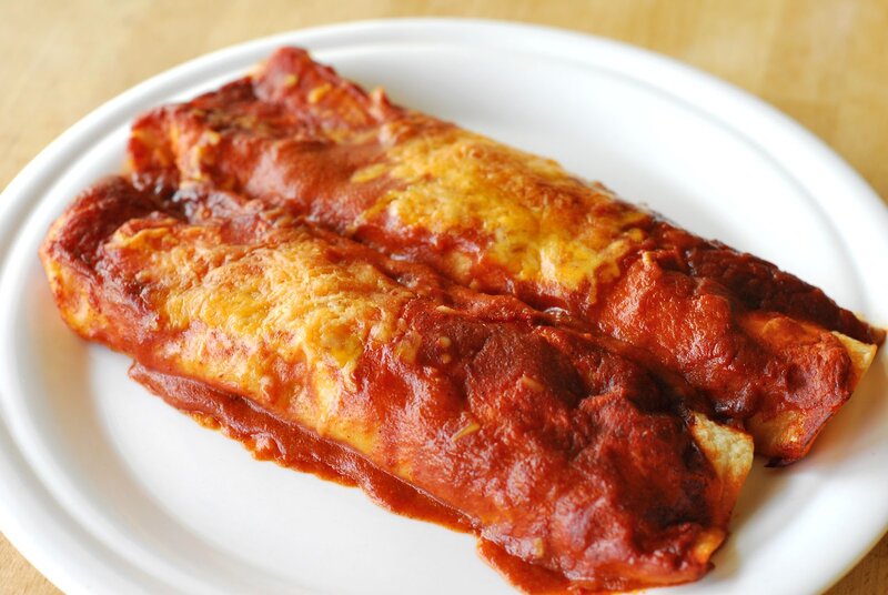 Two Enchiladas on Plate