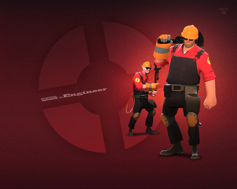 Two Engineers in Red