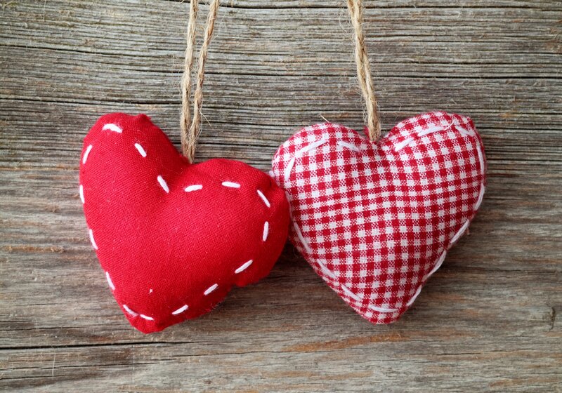 Two Fabric Hearts