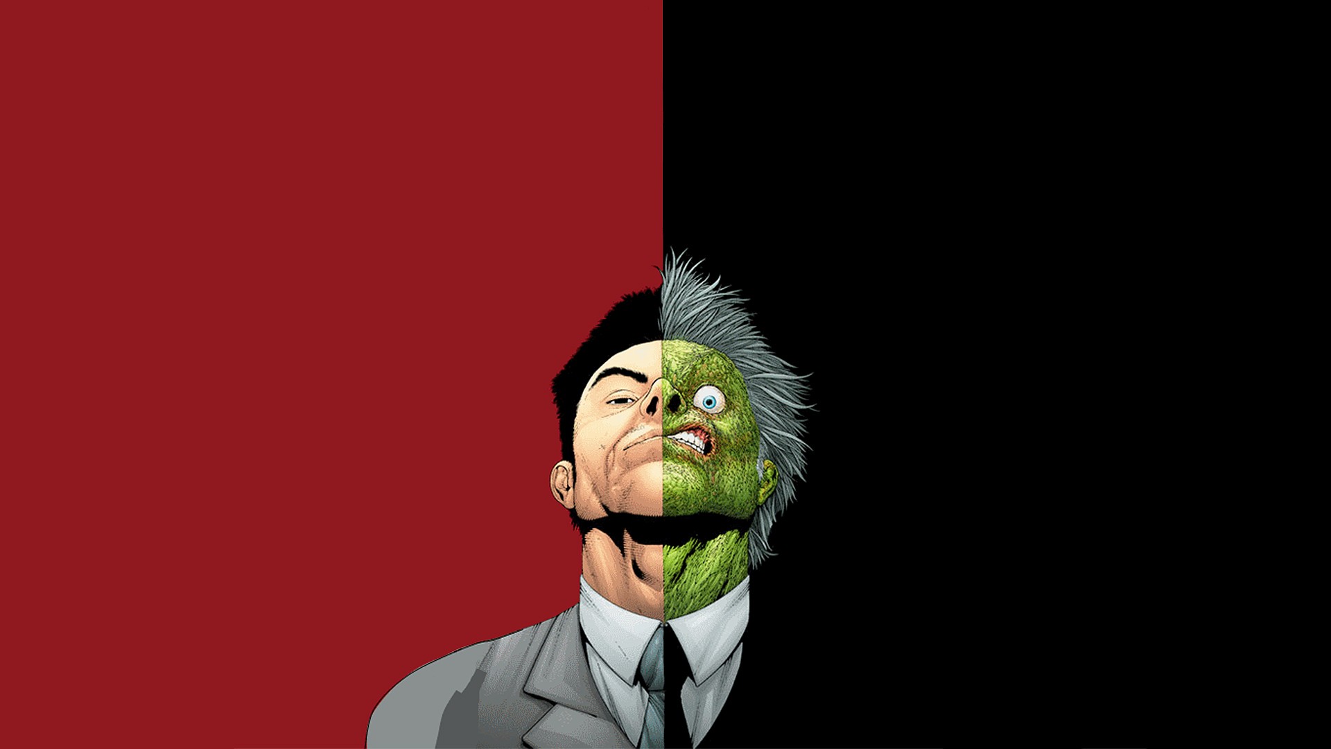 Two-faced character split image