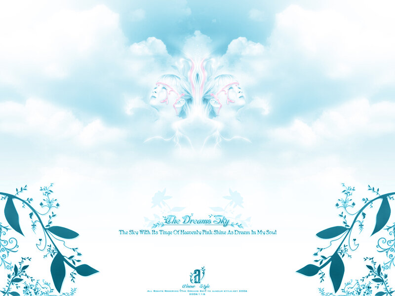 Two Faces in Clouds — Blue