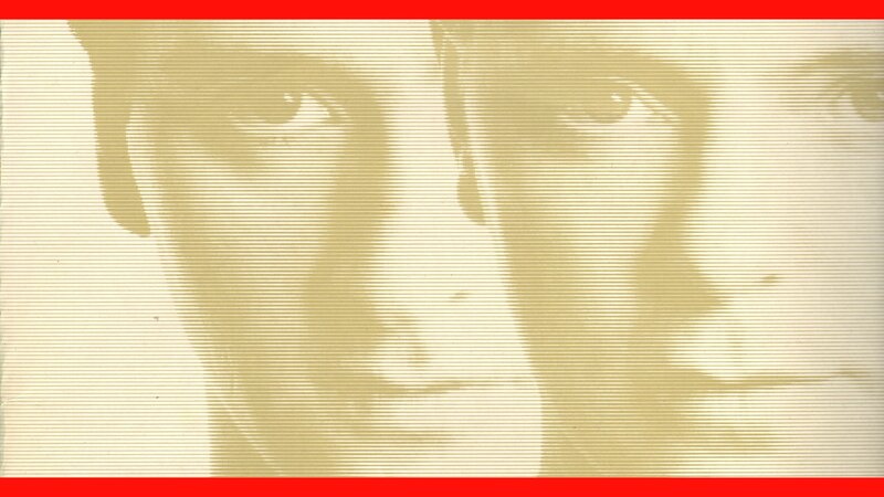 two faces in halftone