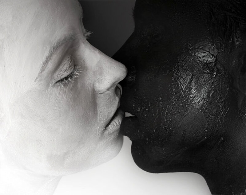 two faces in profile