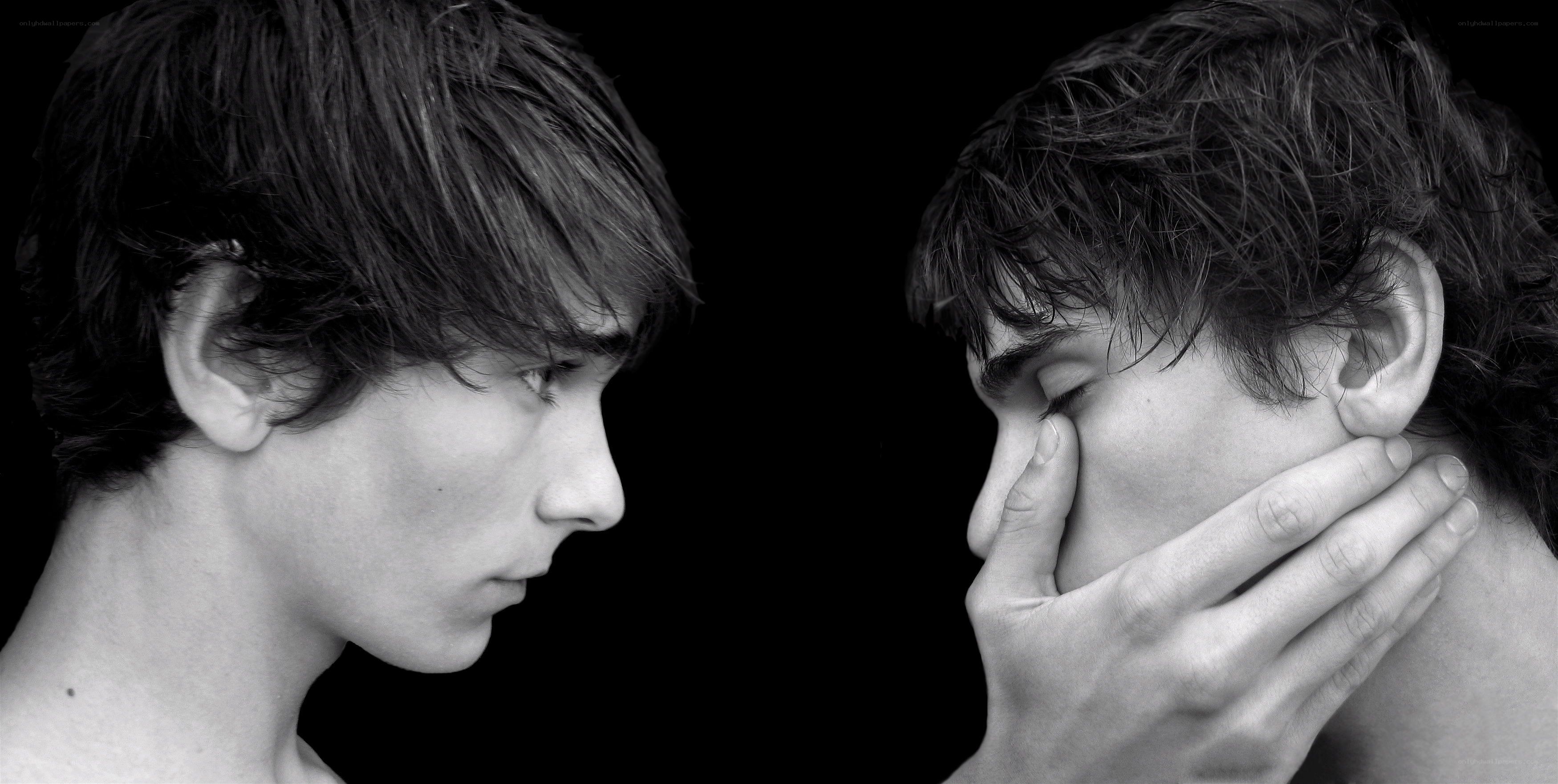 two faces in profile