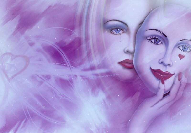 Two Faces in Purple Mist