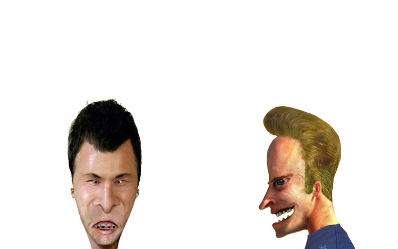 two faces side by side
