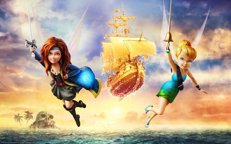 Two Fairies Flying — Blue, Adventurous, Sunset, 3d Render