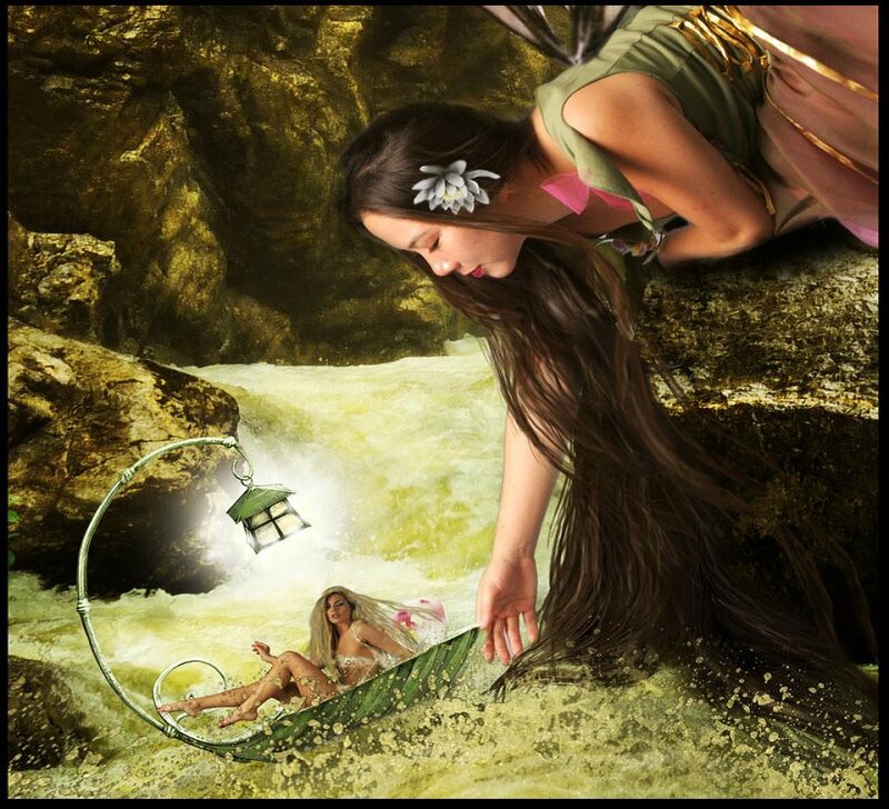 Two Fairies in a Cave