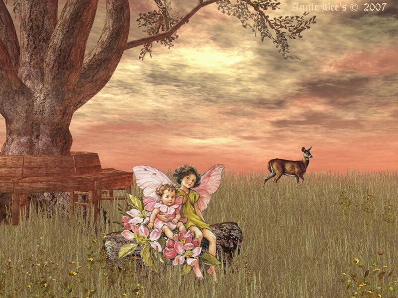 Two Fairies in a Field