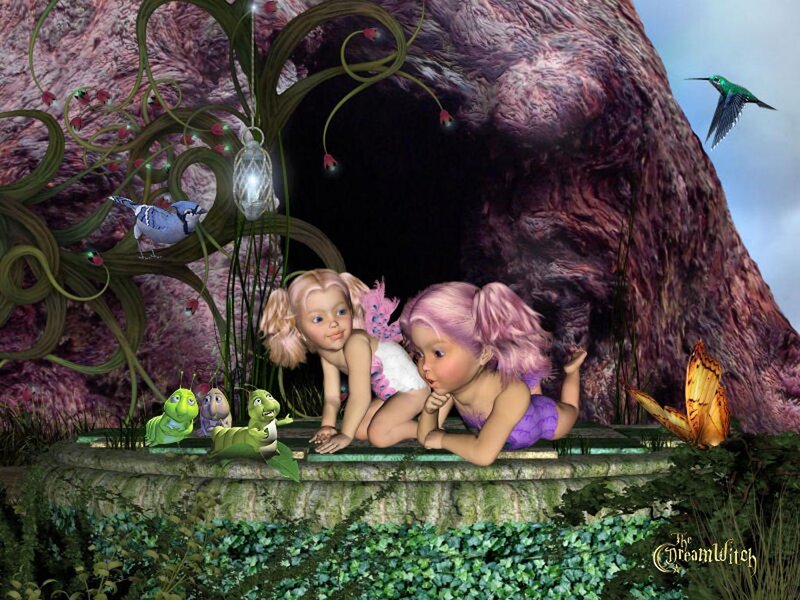 Two Fairies in Cave