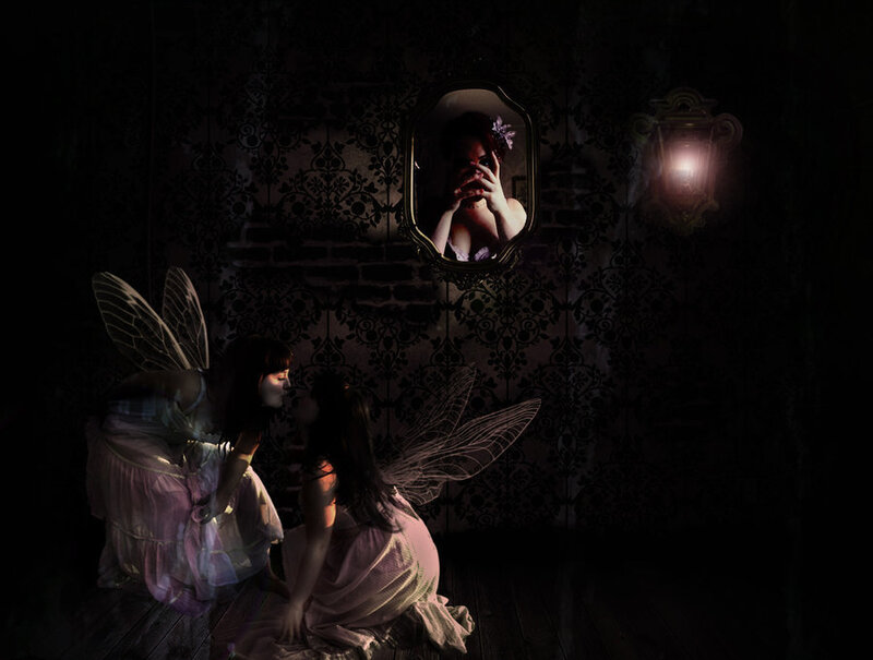 Two Fairies in Dark Room