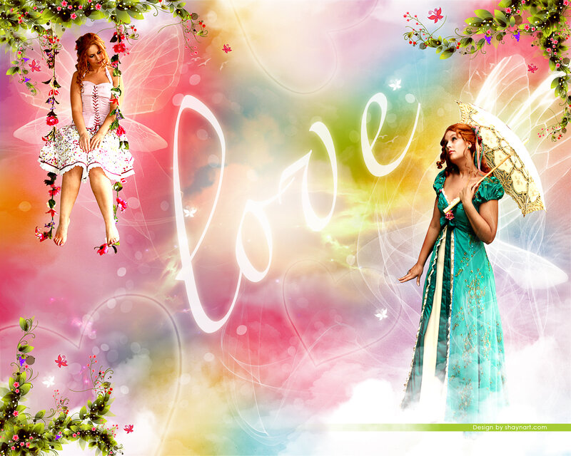 Two Fairies in Dresses