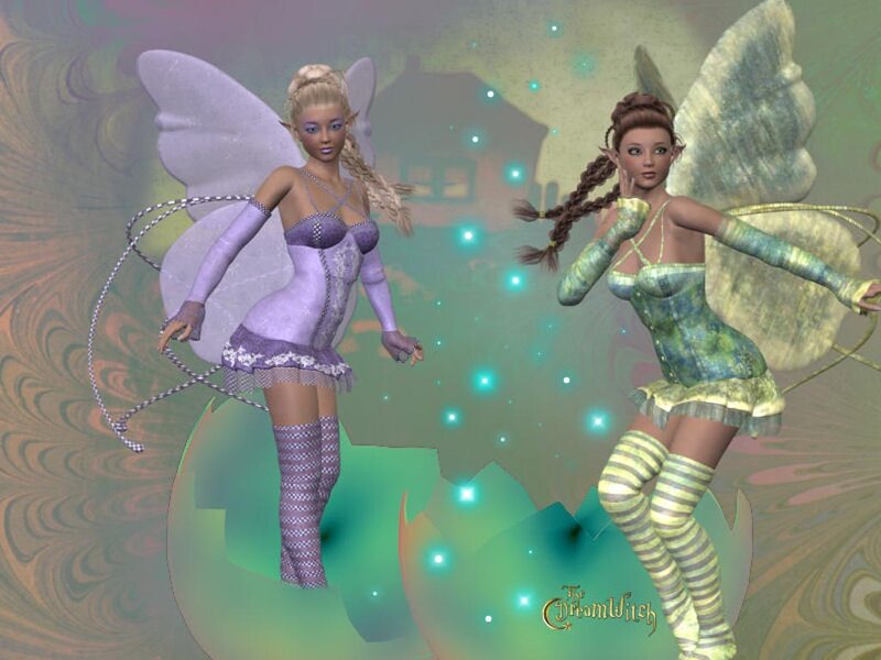 Two Fairies in Fantasy Setting
